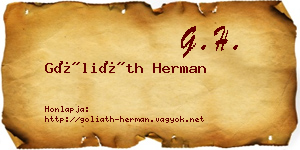 Góliáth Herman névjegykártya